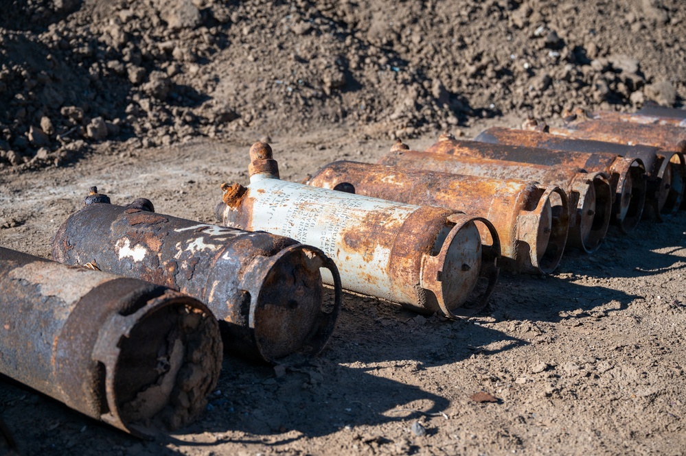 Rust Covered Training Ordinance Staged for Disposal