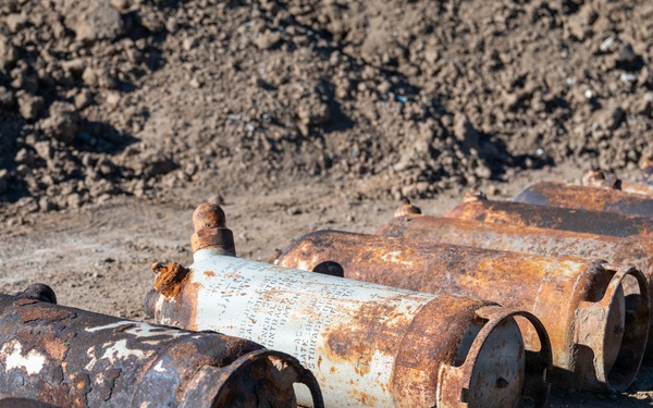 Rust Covered Training Ordinance Staged for Disposal