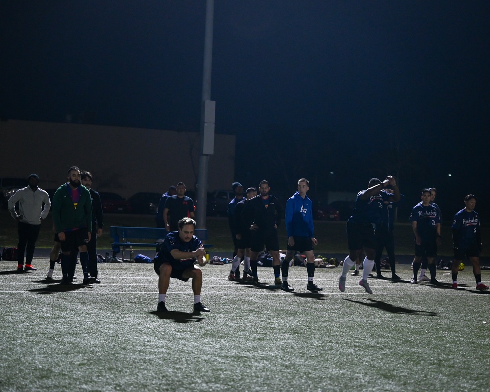 Vandenberg Hawks’ varsity soccer team scrimmage before the Defender’s Cup