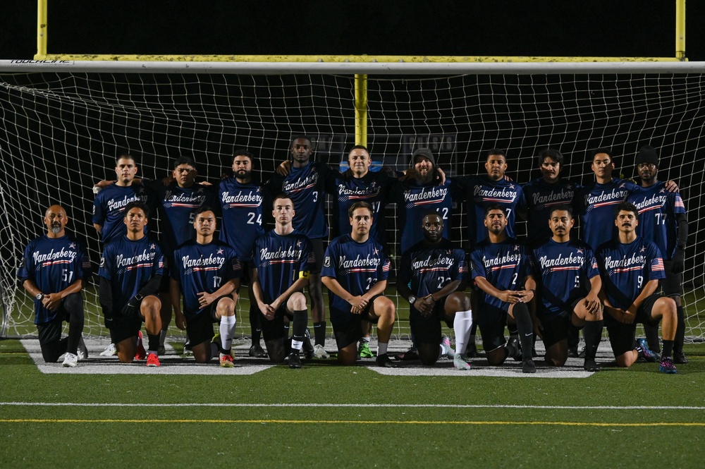 Vandenberg Hawks’ varsity soccer team scrimmage before the Defender’s Cup