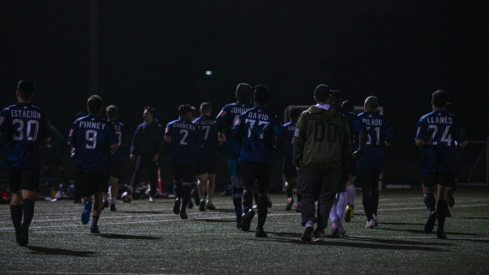 Vandenberg Hawks’ varsity soccer team scrimmage before the Defender’s Cup