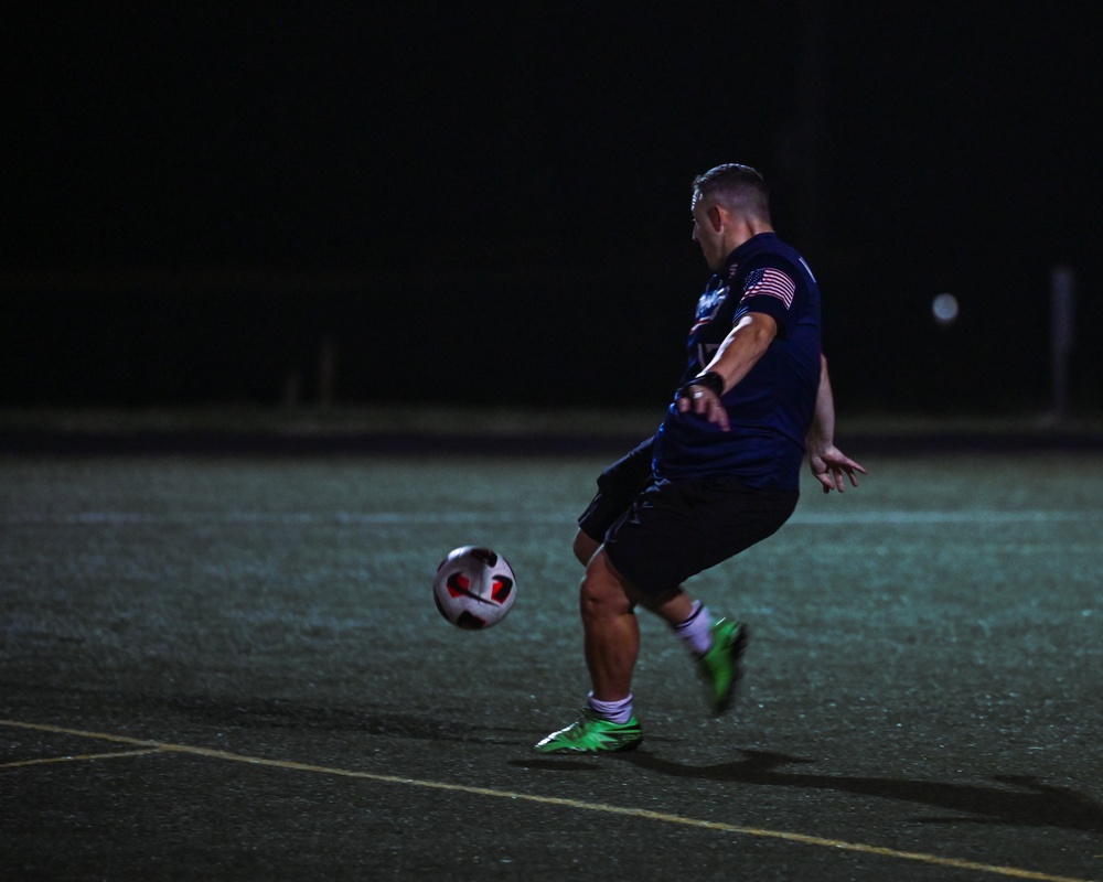 Vandenberg Hawks’ varsity soccer team scrimmage before the Defender’s Cup