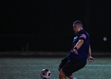 Vandenberg Hawks’ varsity soccer team scrimmage before the Defender’s Cup
