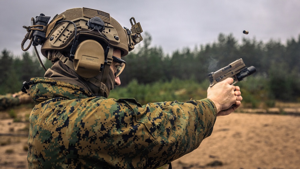 U.S. Marines conduct close-quarters battle qualification range in Finland