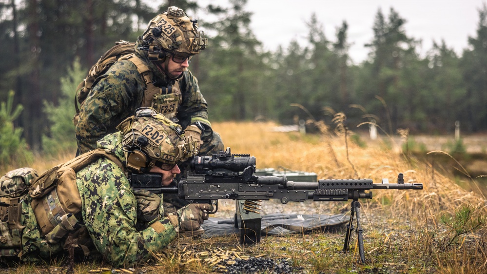 U.S. Marines conduct close-quarters battle qualification range in Finland