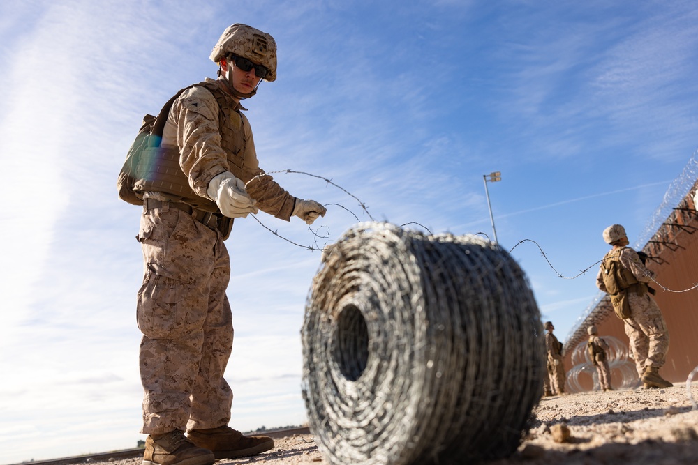Marines reinforce the southern border barrier