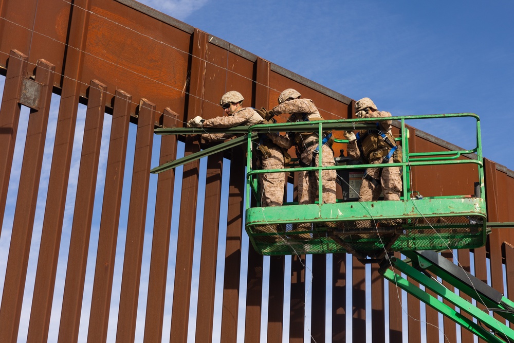 Marines reinforce the southern border barrier