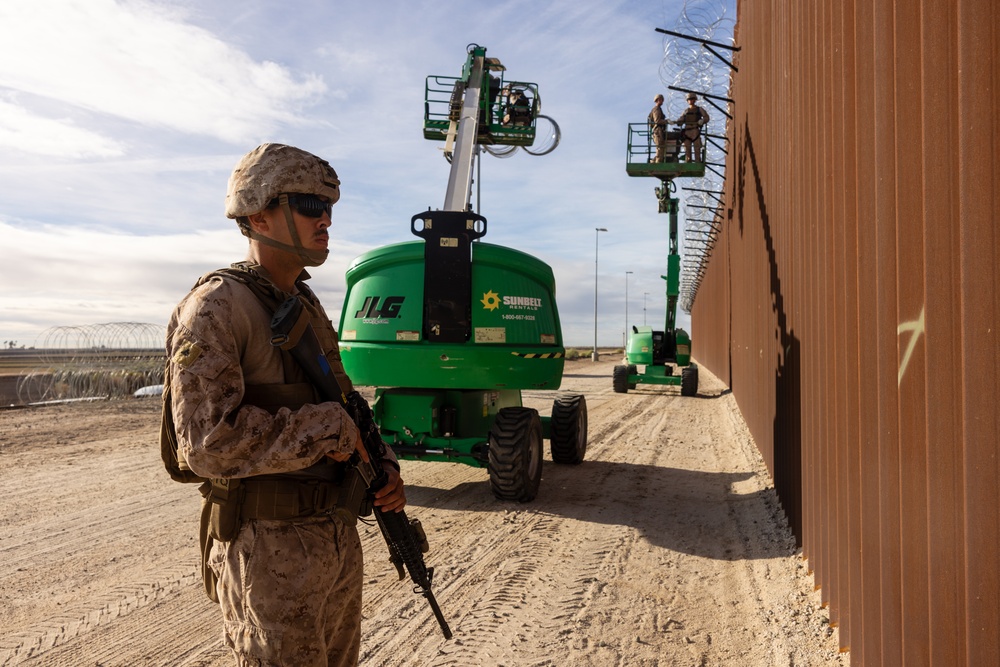 Marines reinforce the southern border barrier