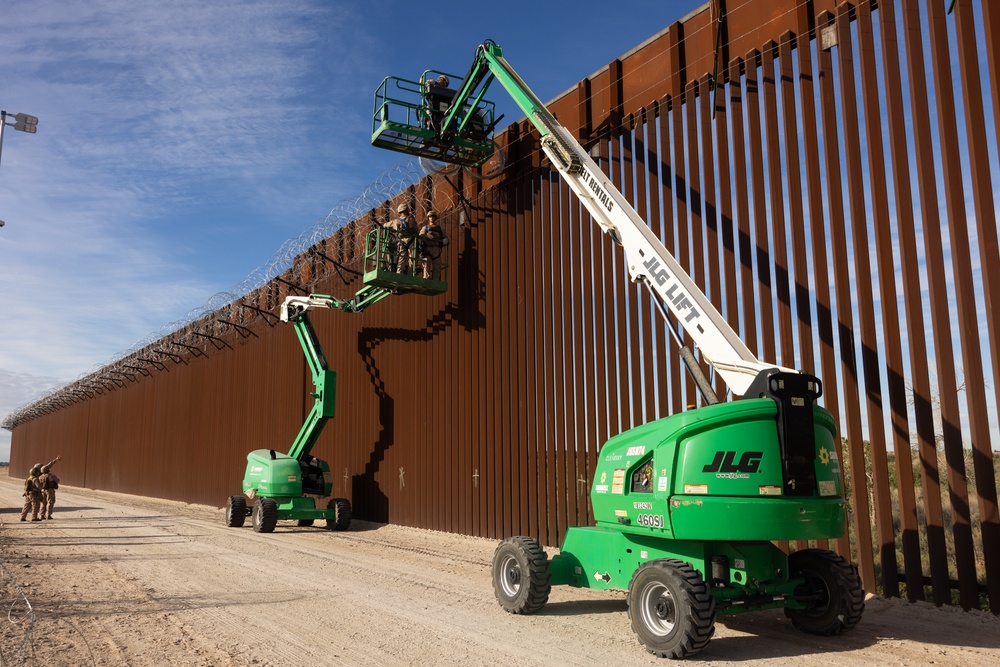 Marines reinforce the southern border barrier