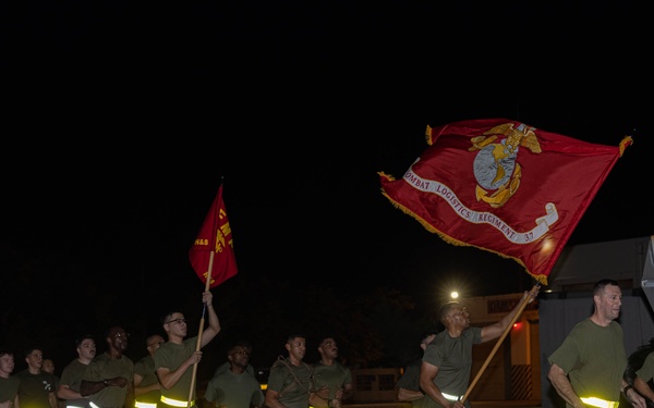 U.S. Marines with Combat Logistics Regiment 37 Conducts Marine Corps 250th Birthday Run and PT