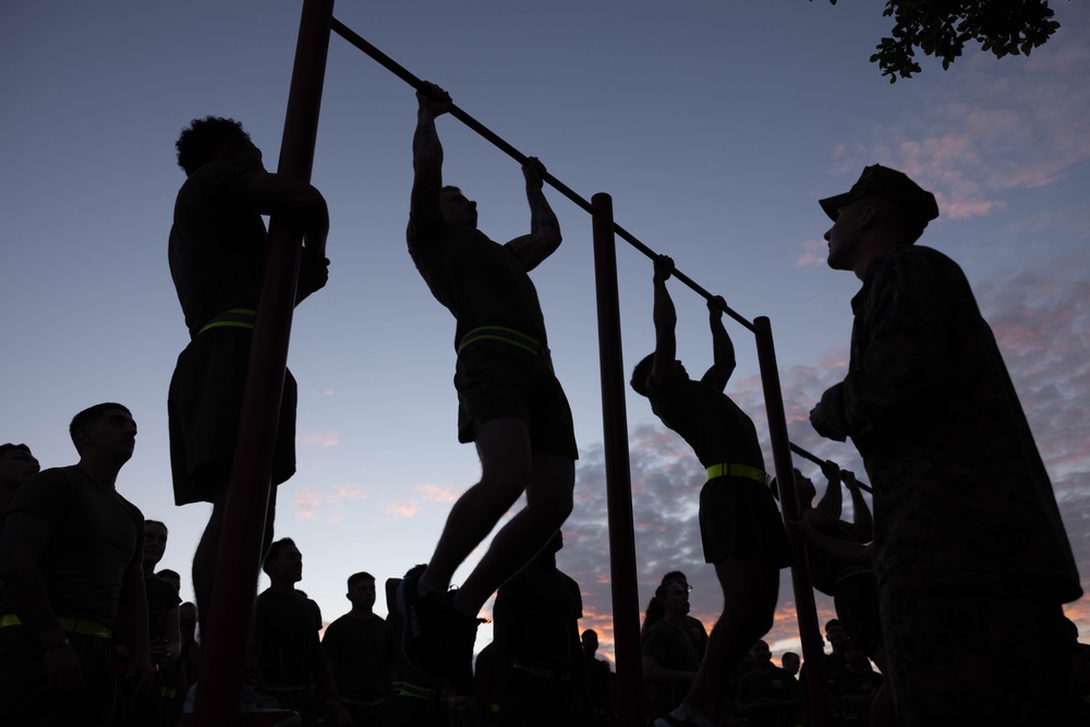U.S. Marines with Combat Logistics Regiment 37 Conducts Marine Corps 250th Birthday Run and PT