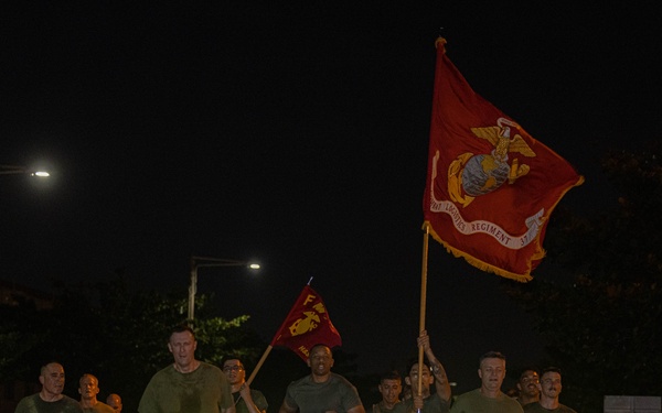 U.S. Marines with Combat Logistics Regiment 37 Conducts Marine Corps 250th Birthday Run and PT