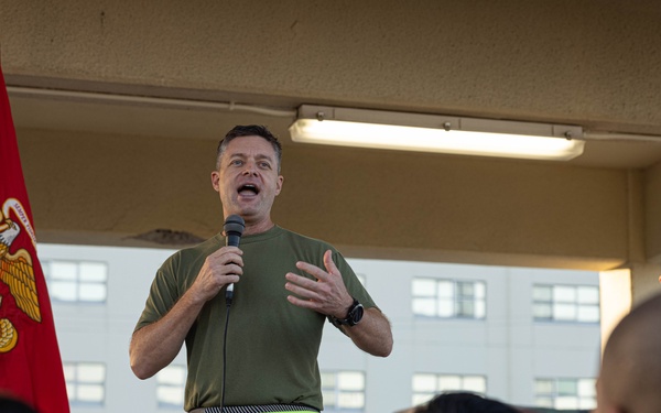 U.S. Marines with Combat Logistics Regiment 37 Conducts Marine Corps 250th Birthday Run and PT