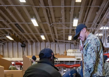 USS America (LHA 6) Conducts HAZMAT Offload