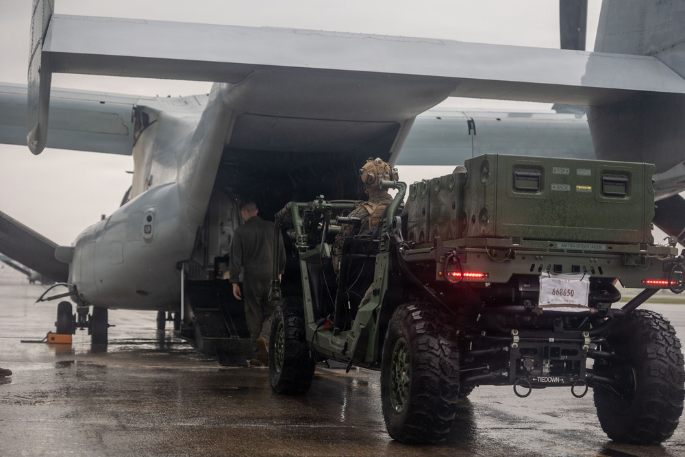 MASS-2 Marines load Ultra-Light Tactical Vehicle into MV-22B Osprey