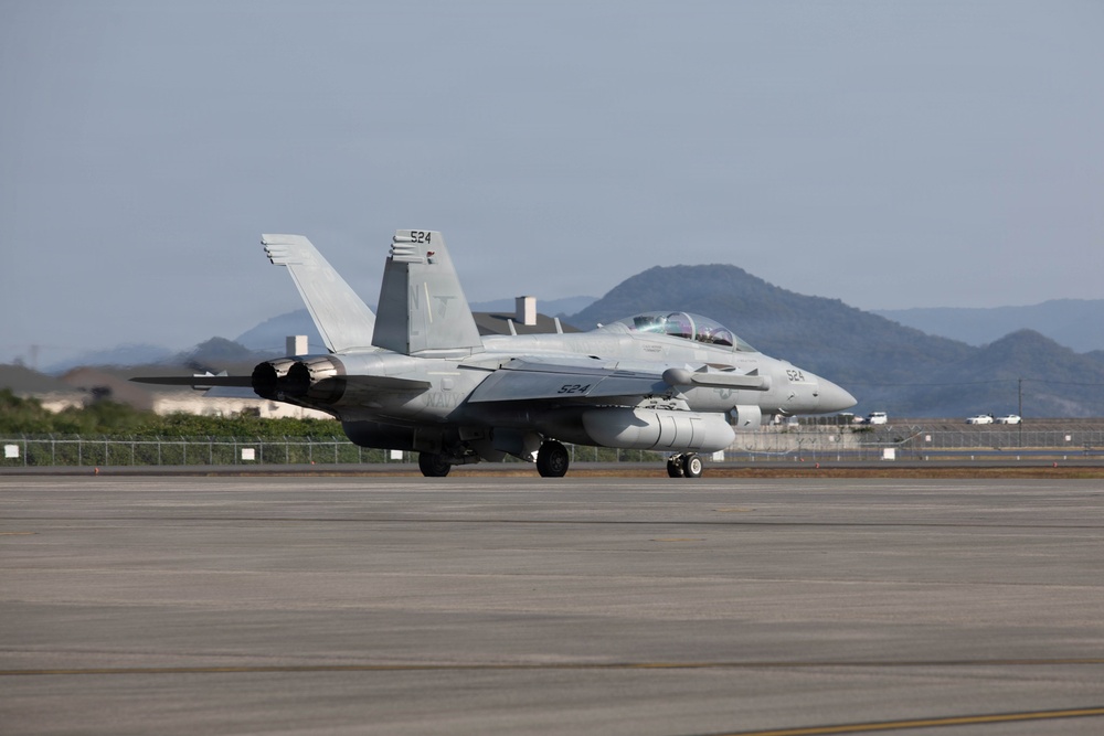 EA-18 Growlers Refuel at MCAS Iwakuni