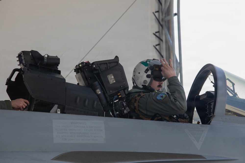EA-18 Growlers Refuel at MCAS Iwakuni
