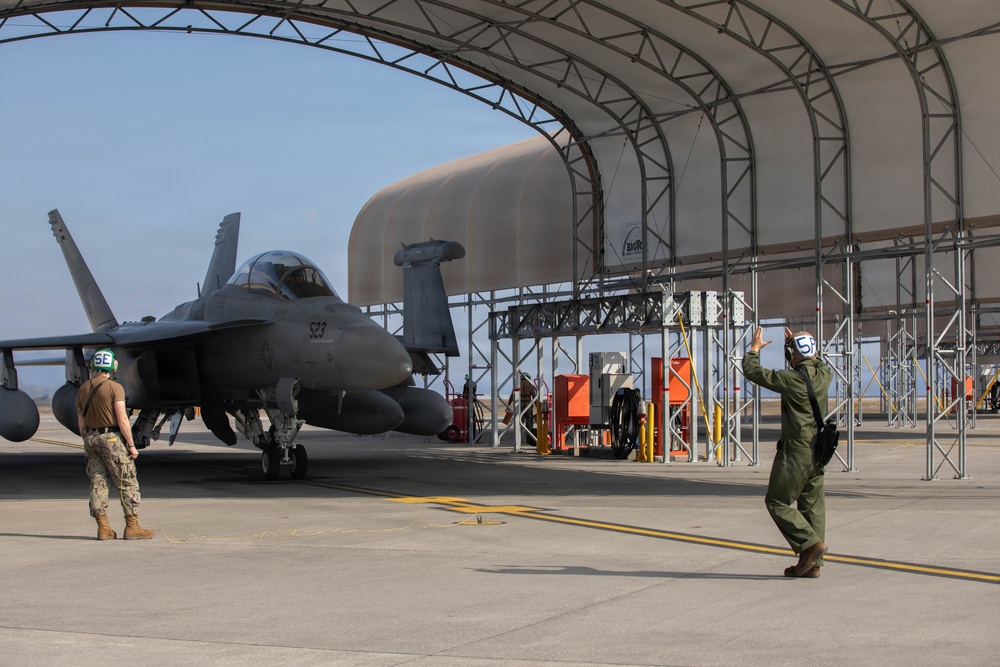 EA-18 Growlers Refuel at MCAS Iwakuni