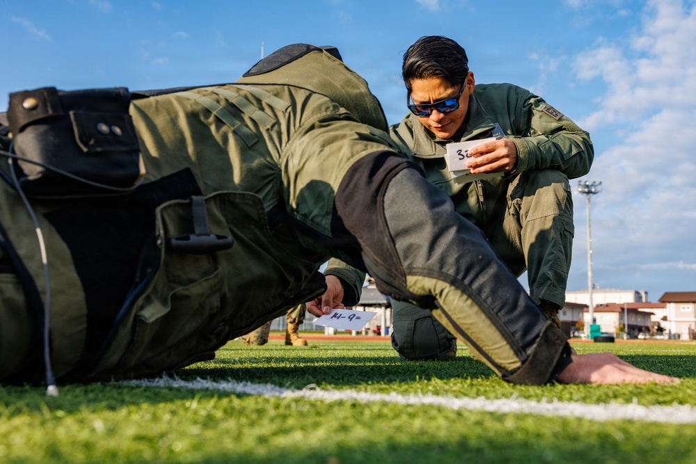 MCAS Iwakuni EOD screening bomb suit agility test