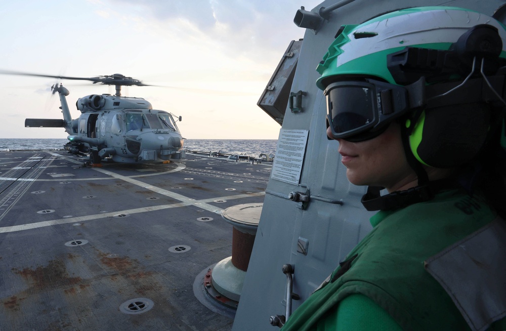 Helicopter Maritime Strike Squadron (HSM) 79, USS Roosevelt (DDG 80) Conduct Flight Operations in the Red Sea