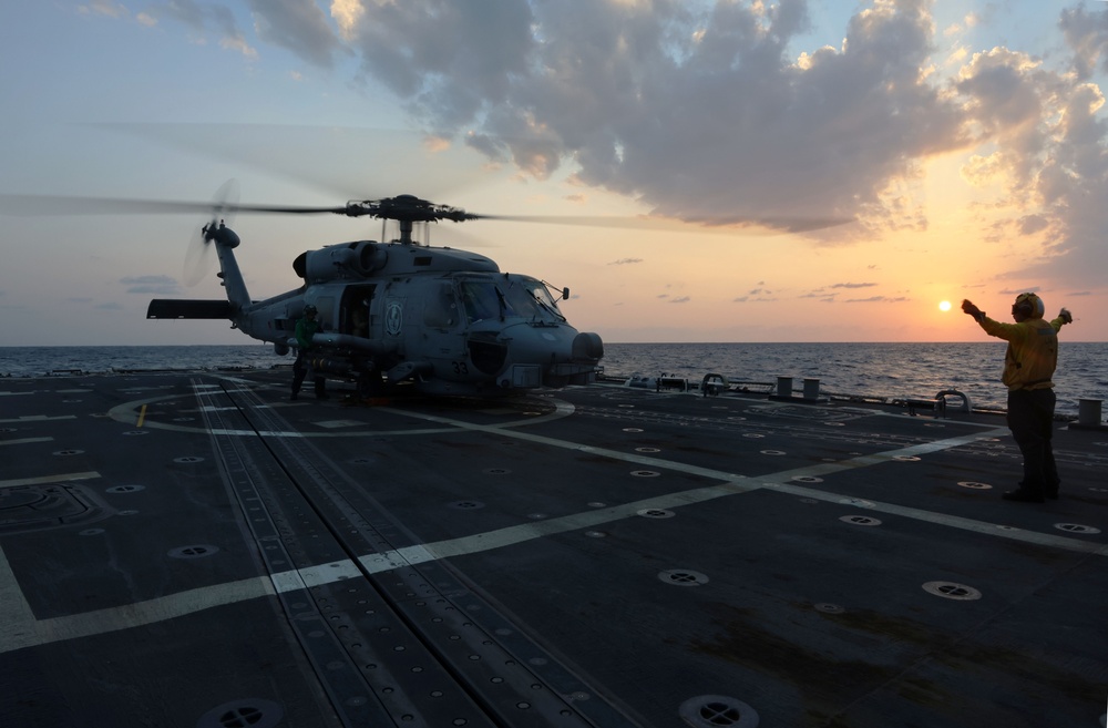 Helicopter Maritime Strike Squadron (HSM) 79, USS Roosevelt (DDG 80) Conduct Flight Operations in the Red Sea