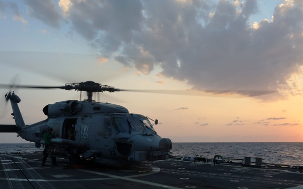 Helicopter Maritime Strike Squadron (HSM) 79, USS Roosevelt (DDG 80) Conduct Flight Operations in the Red Sea