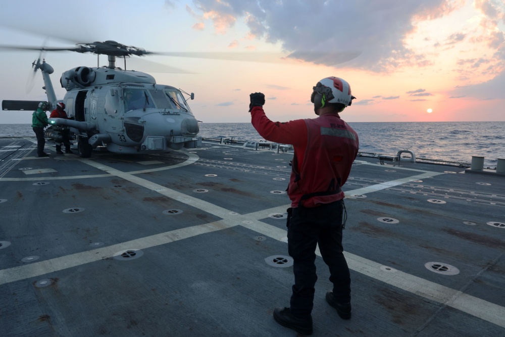 Helicopter Maritime Strike Squadron (HSM) 79, USS Roosevelt (DDG 80) Conduct Flight Operations in the Red Sea