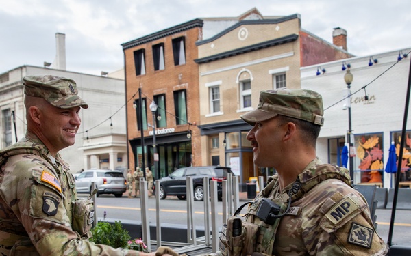 Joint Task Force Magnolia leadership visits troops on patrol in Washington, D.C.