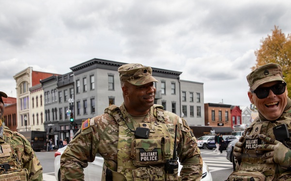 Joint Task Force Magnolia commander visits troops on patrol in Washington, D.C.