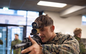 U.S. Marines attend a static display hosted by Finnish and German service members