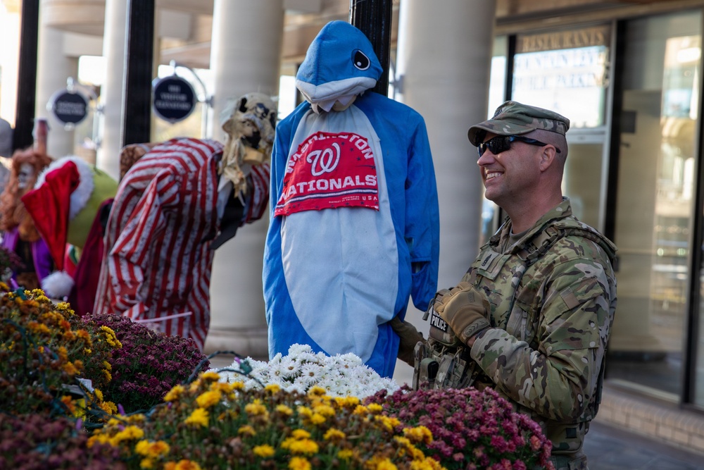 Joint Task Force Magnolia leadership visits troops on patrol on Halloween