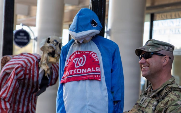 Joint Task Force Magnolia leadership visits troops on patrol on Halloween