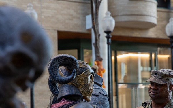 Joint Task Force Magnolia commander visits troops on patrol on Halloween