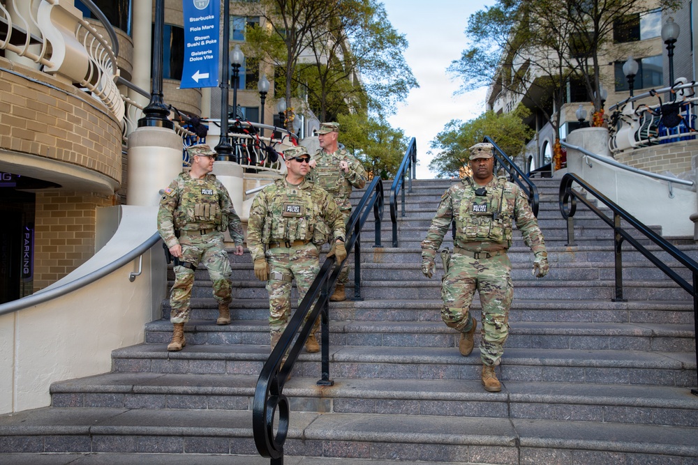 Joint Task Force Magnolia leadership visits troops on patrol on Halloween