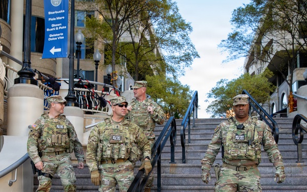 Joint Task Force Magnolia leadership visits troops on patrol on Halloween