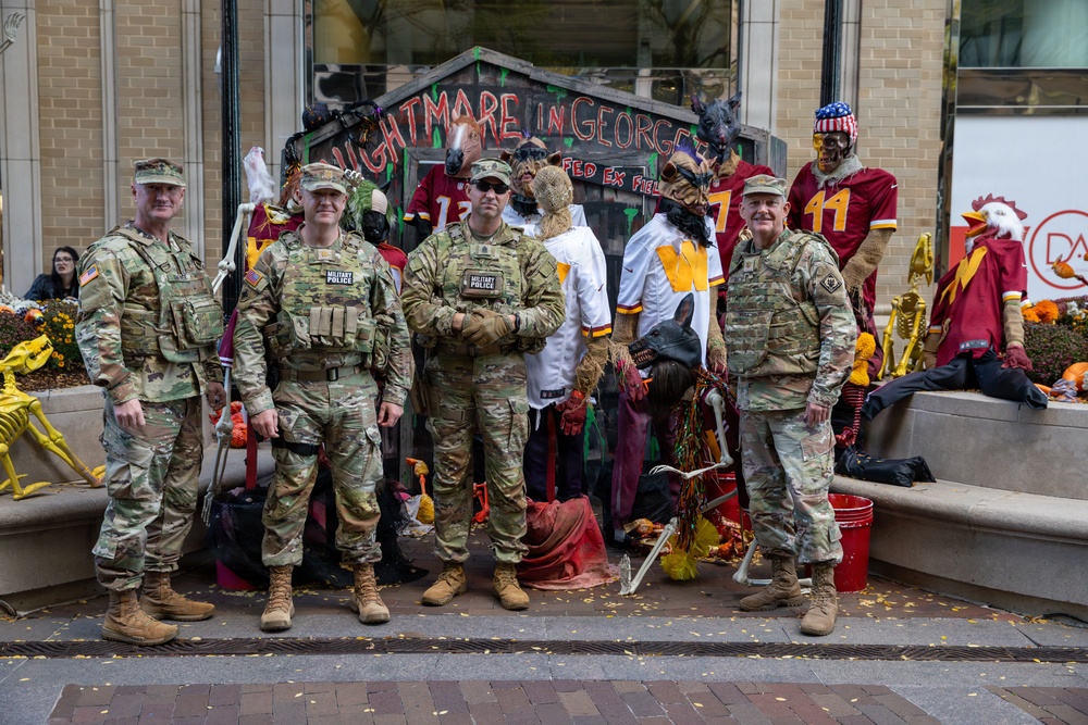 Joint Task Force Magnolia leadership visits troops on patrol on Halloween