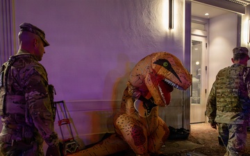 Joint Task Force Magnolia leadership visits troops on patrol on Halloween