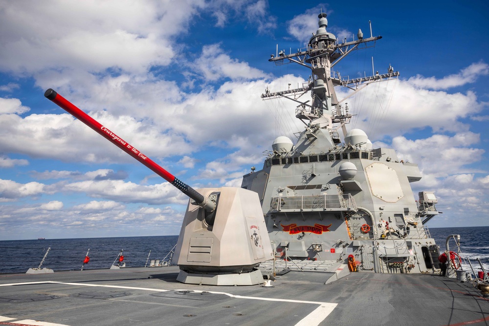 USS Rafael Peralta (DDG 115) Transits Philippine Sea