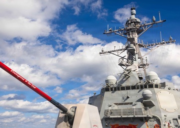 USS Rafael Peralta (DDG 115) Transits Philippine Sea