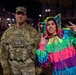 Joint Task Force Magnolia leadership takes pictures with the public on patrol on Halloween