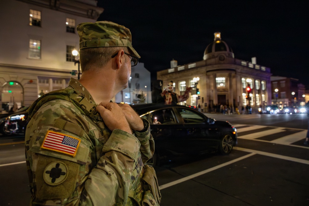 Joint Task Force Magnolia leadership patrols during Halloween