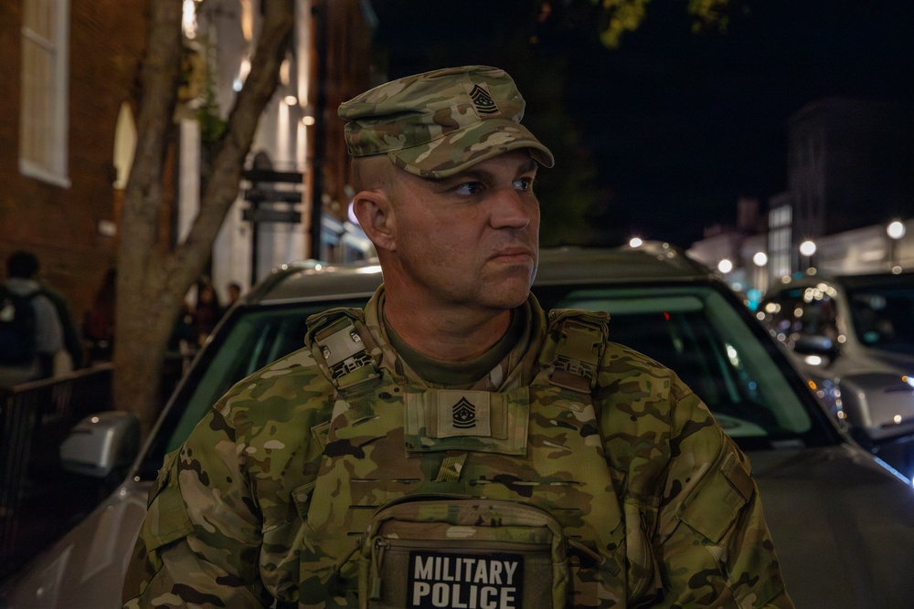 Joint Task Force Magnolia leadership patrols during Halloween