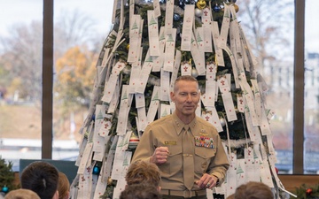 U.S. Naval Academy Angel Tree ceremony in Nimitz Library