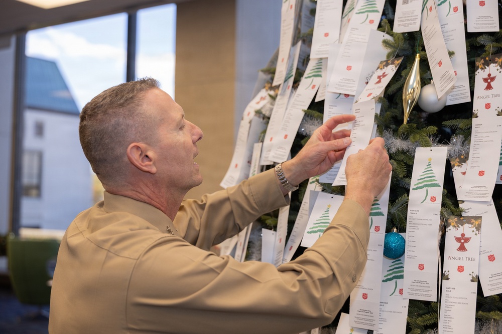 U.S. Naval Academy Angel Tree ceremony in Nimitz Library
