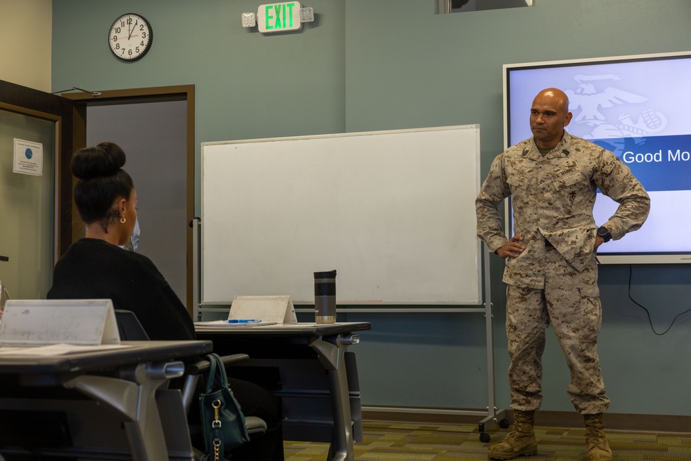 MCAGCC Base Sgt. Maj. welcomes new MCCS Employees