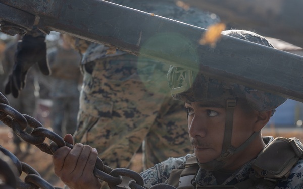 Marines with Headquarters and Service Battalion Conduct Fording and Recovery Training