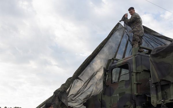 Marines with Headquarters and Service Battalion Conduct Fording and Recovery Training