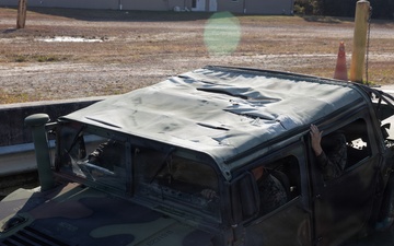Marines with Headquarters and Service Battalion Conduct Fording and Recovery Training