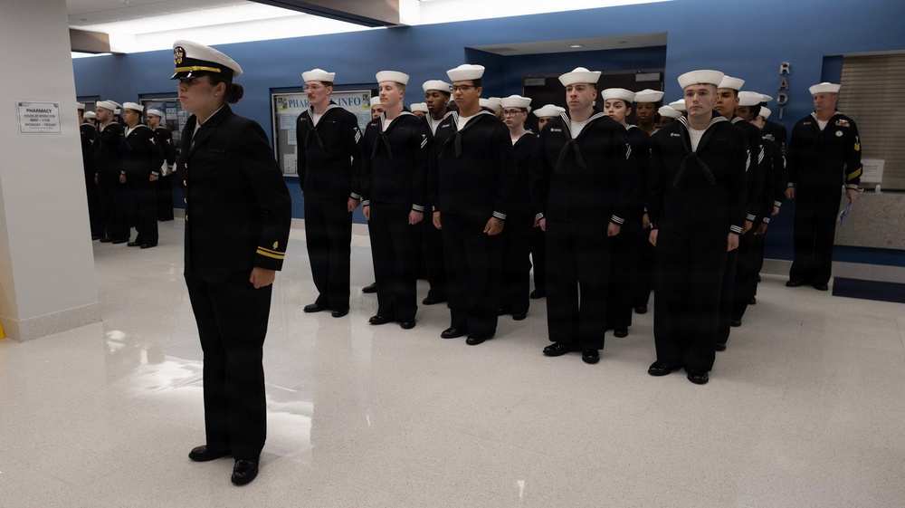 Navy Medicine Readiness and Training Unit Groton Conducts Dress Blues Uniform Inspection