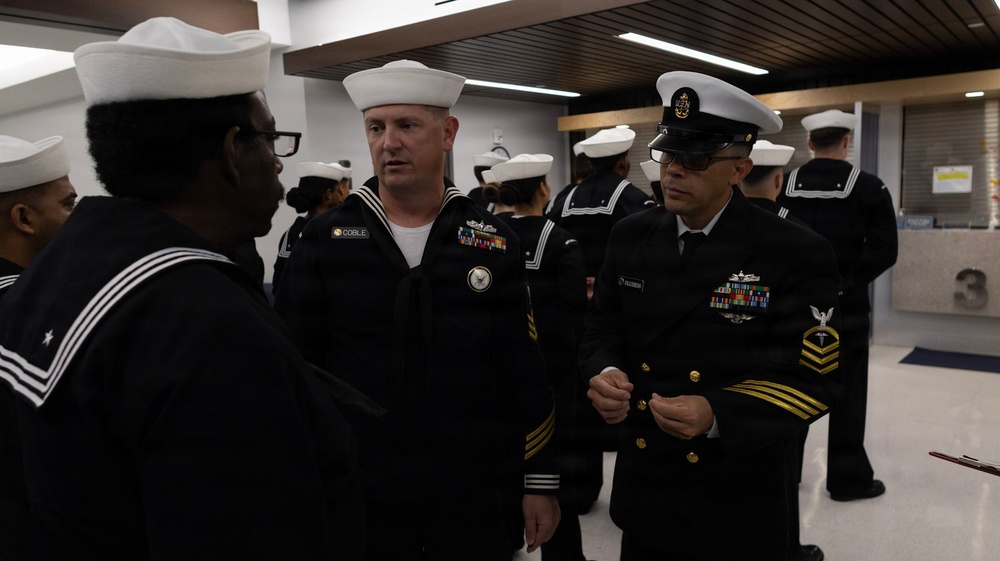 Navy Medicine Readiness and Training Unit Groton Conducts Dress Blues Uniform Inspection